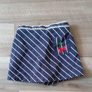 Gymboree Cherries Striped Skort with Cherry Vintage Size 3 Years FLAW (J)